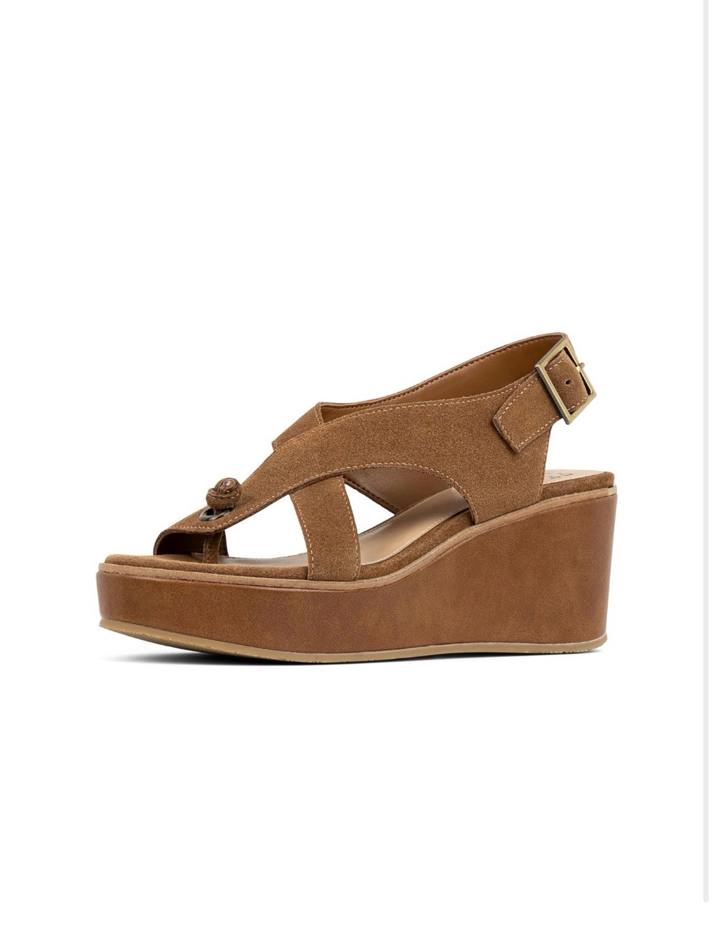 Donald J. Pliner Tan Suede Wedge Sandal 👡